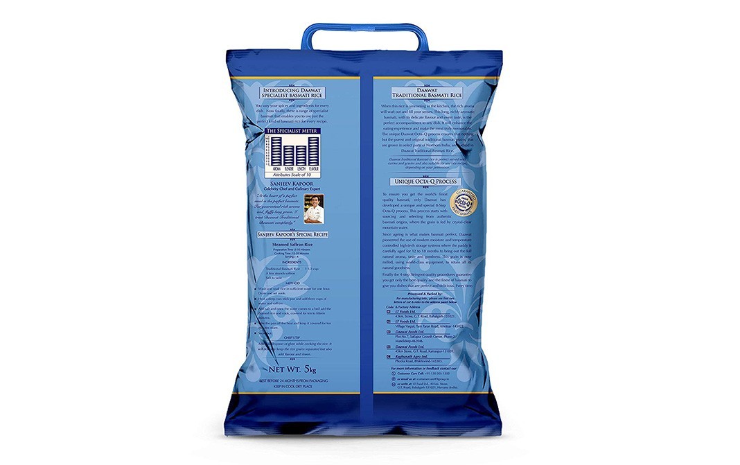 Daawat Traditional Basmati Rice    Pack  5 kilogram